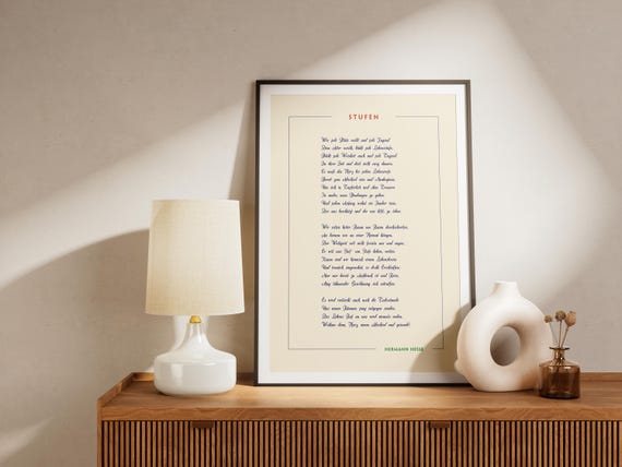 Hermann Hesse "Stufen" Edition I Fine Art Poetry Print