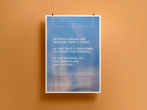Viktor Frankl Quote Poster: Freedom and Growth Art Print