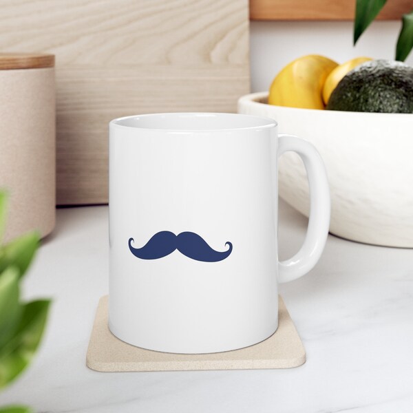 Mustache Ceramic Mug 11oz