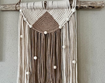 Macrame wall hanging with wooden beads | Boho decoration | semicircular wall hanging | Large macrame | Individually for you | Must-have | Trend | Beads