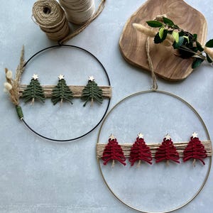 Door wreath with macrame Christmas tree | Door decoration | Ring | Macrame | Macrame Christmas decoration | Christmas tree | Boho decoration | Christmas must-have