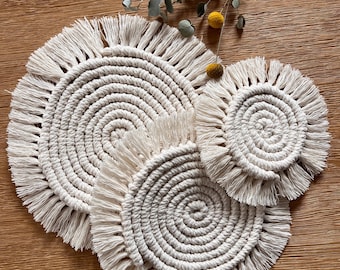 Macrame Coasters Boho Decoration
