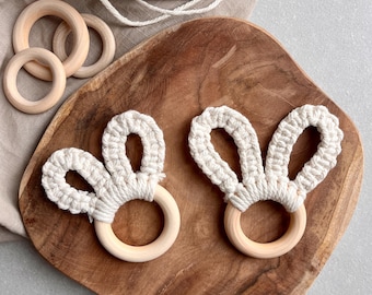 Macrame Easter bunny | Easter decoration | Baby toy | Easter souvenir | Bunny | Baby grasping toy bunny | Napkin ring | Table decoration | Photo decoration
