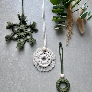 Christmas tree decoration macrame fir tree gift tag