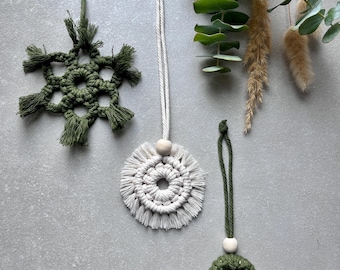 Christmas tree ornaments macramé fir tree gift tags