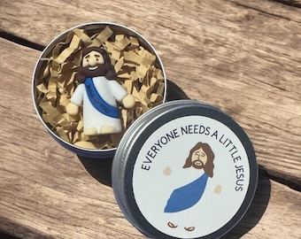Tin Mini Jesus Figure Little Jesus Pocket Hug Jesus Pocket Prayer Card Religious Gift Baptism Confirmation Communion Tiny Jesus Easter