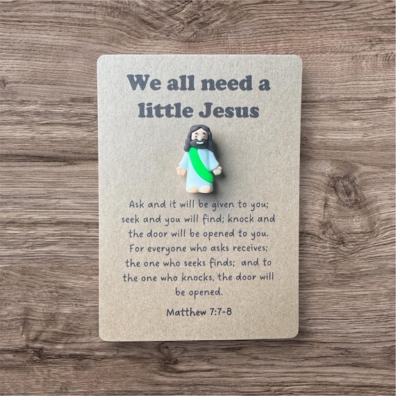 Mini Jesus Figure Little Jesus Pocket Hug Jesus Pocket Prayer Card Religious Gift Baptism Confirmation Communion Tiny Jesus Prayer Jesus
