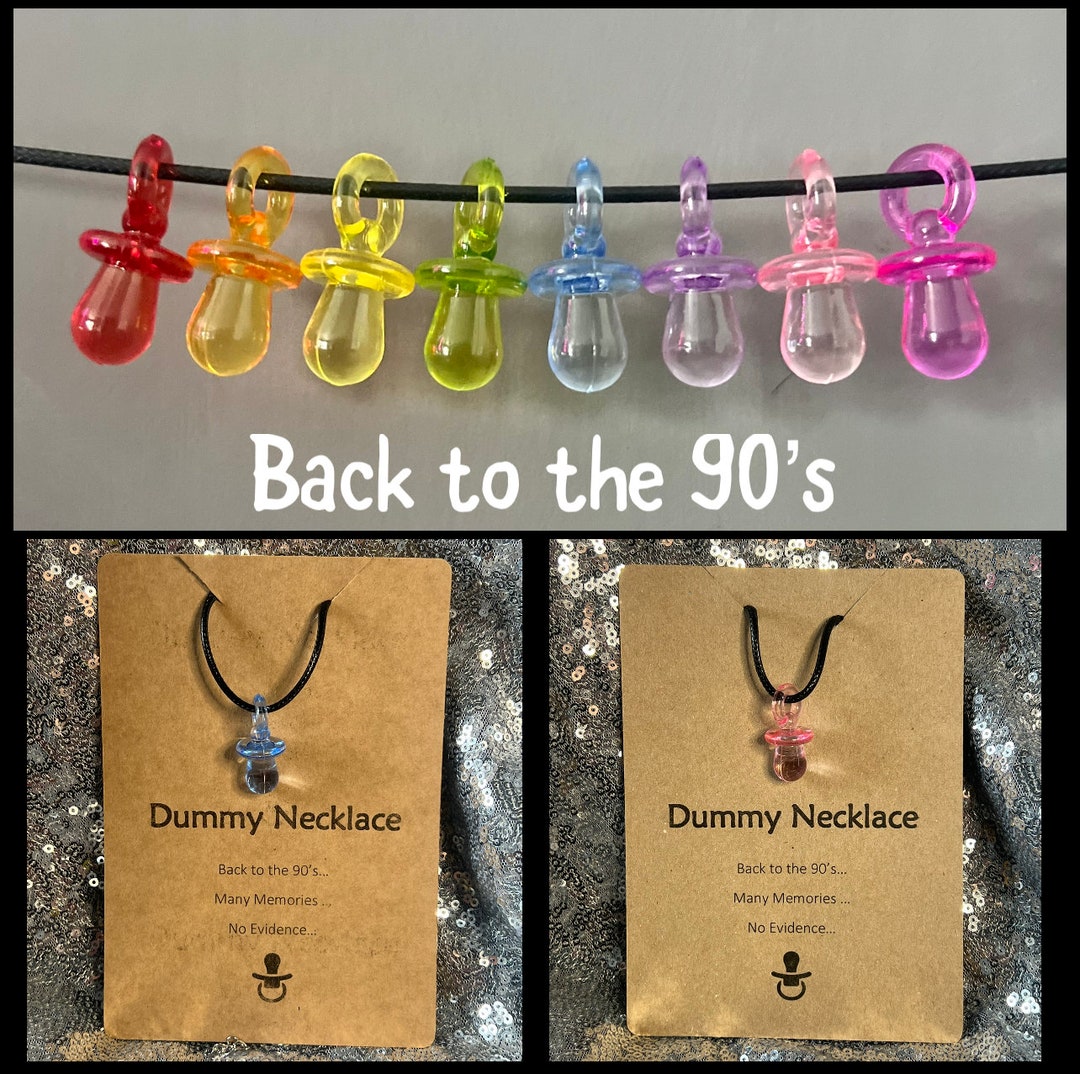 Festival 90s Retro Dummy Necklace Pacifier Necklace Rave Available in 8 Colours 60cm Baby Shower Gender Reveal Etsy
