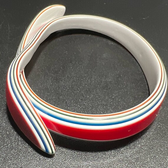 Lea Stein Snake Wrap Bangle Bracelet Colorful Lay… - image 4