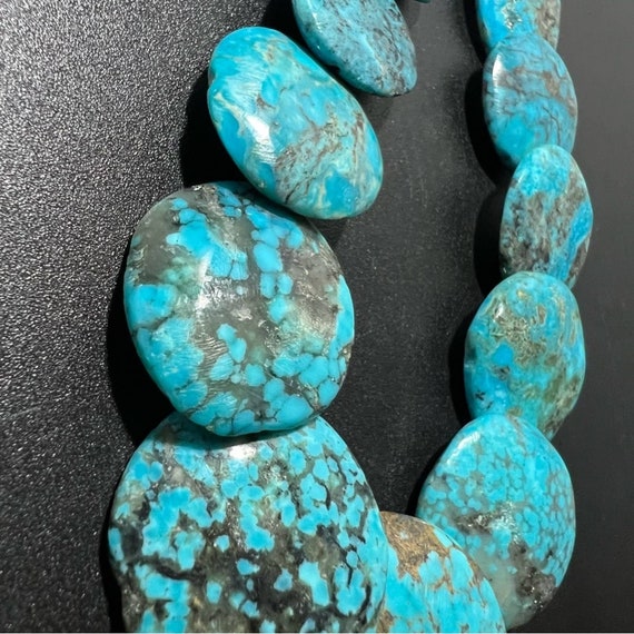 Kingman Turquoise Disc & Heishi Necklace Santo Do… - image 4