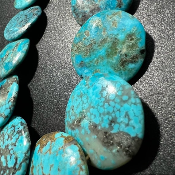 Kingman Turquoise Disc & Heishi Necklace Santo Do… - image 5