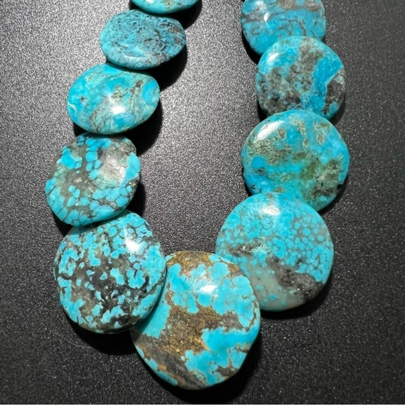 Kingman Turquoise Disc & Heishi Necklace Santo Do… - image 3