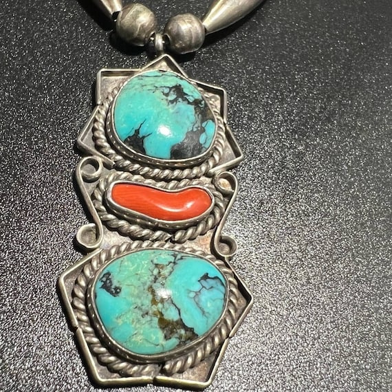 Vtg Sterling Silver Native American Turquoise & C… - image 2