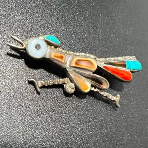 Flying Bird Vintage Native American Jewelry Zuni Turquoise Coral