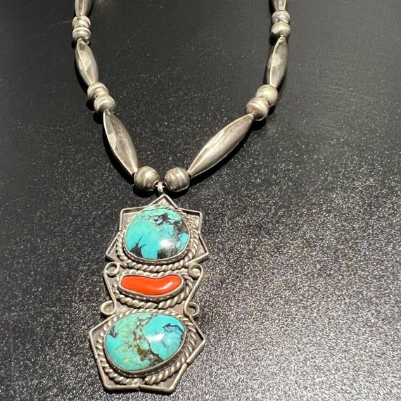 Vtg Sterling Silver Native American Turquoise & C… - image 3