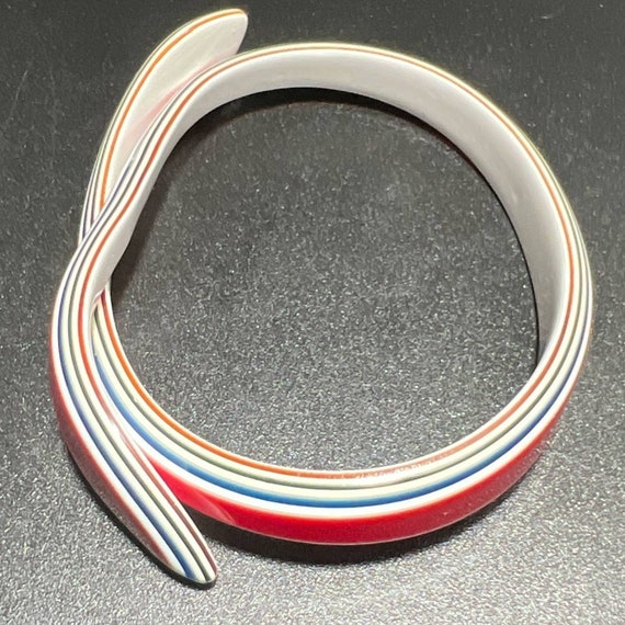 Lea Stein Snake Wrap Bangle Bracelet Colorful Lay… - image 3