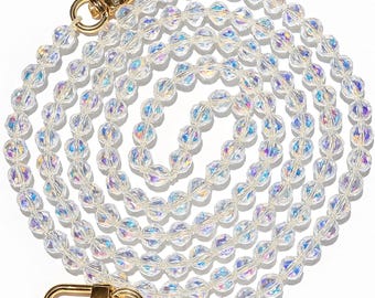 Cadena de cristal para teléfono con parche – Cadena universal para smartphone hecha a mano – Correa de cuentas para teléfono de mujer – Collar cruzado – Idea de regalo hecha a mano