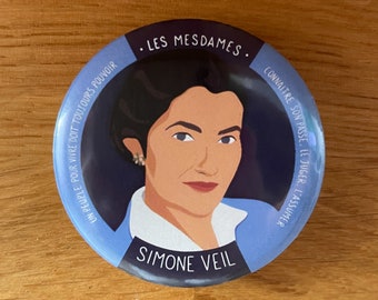 Badge Simone Veil/ Femmes fortes/Accessoire mode