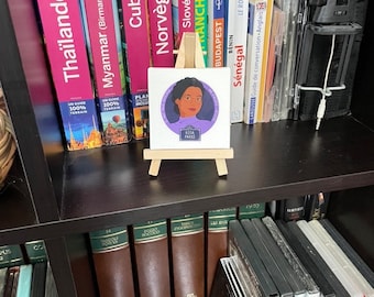 Mini easel with Rosa Parks Vinyl Sticker /Portrait and quote/ Activist woman/ Decorative sticker
