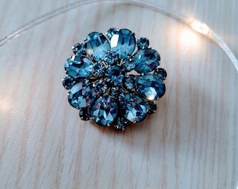 Broche Nardi Moretti aigues marines et ébène