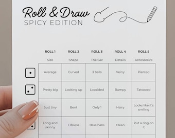 Dirty Bachelorette Roll & Draw Game, Adult Hens Night (PDF)