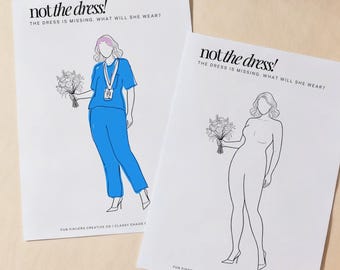Guess the Dress Bridal Shower Game: Anything But Edition, Printable Hens Party or Bachelorette PDF