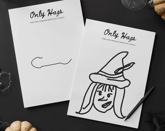 Halloween Hens Party Games, Anything But Drawing Activity, Funny Girls Night Printable PDF