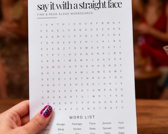 Bachelorette Party Game Printable, Say It With a Straight Face, Funny Girls Night Icebreaker
