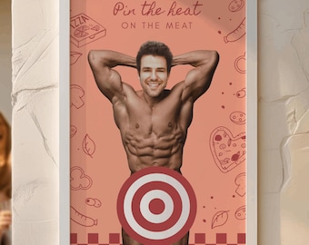 Pin the Junk on the Hunk Pizza Game, Custom Printable Bachelorette Game, Funny Hen Party or Bridal Shower Activity, Last Slice Theme