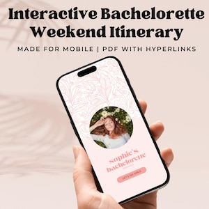 Bachelorette Weekend Itinerary Mobile Digital Template, Digital Invitation for Bachelorette Party Editable Planner Template