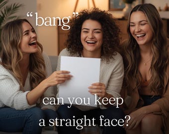 Bachelorette Party Game Printable, Say It With a Straight Face, Funny Girls Night Icebreaker