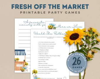 Fresh Off The Market Bridal Shower Games - Editable Templates - Fun Activities for Guests - Instant Download