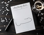 Dirty Bachelorette Party Game Printable, Anything But Game, Adult Hen Party, Funny Bridal Shower Activity, Girls Night Drinking Game