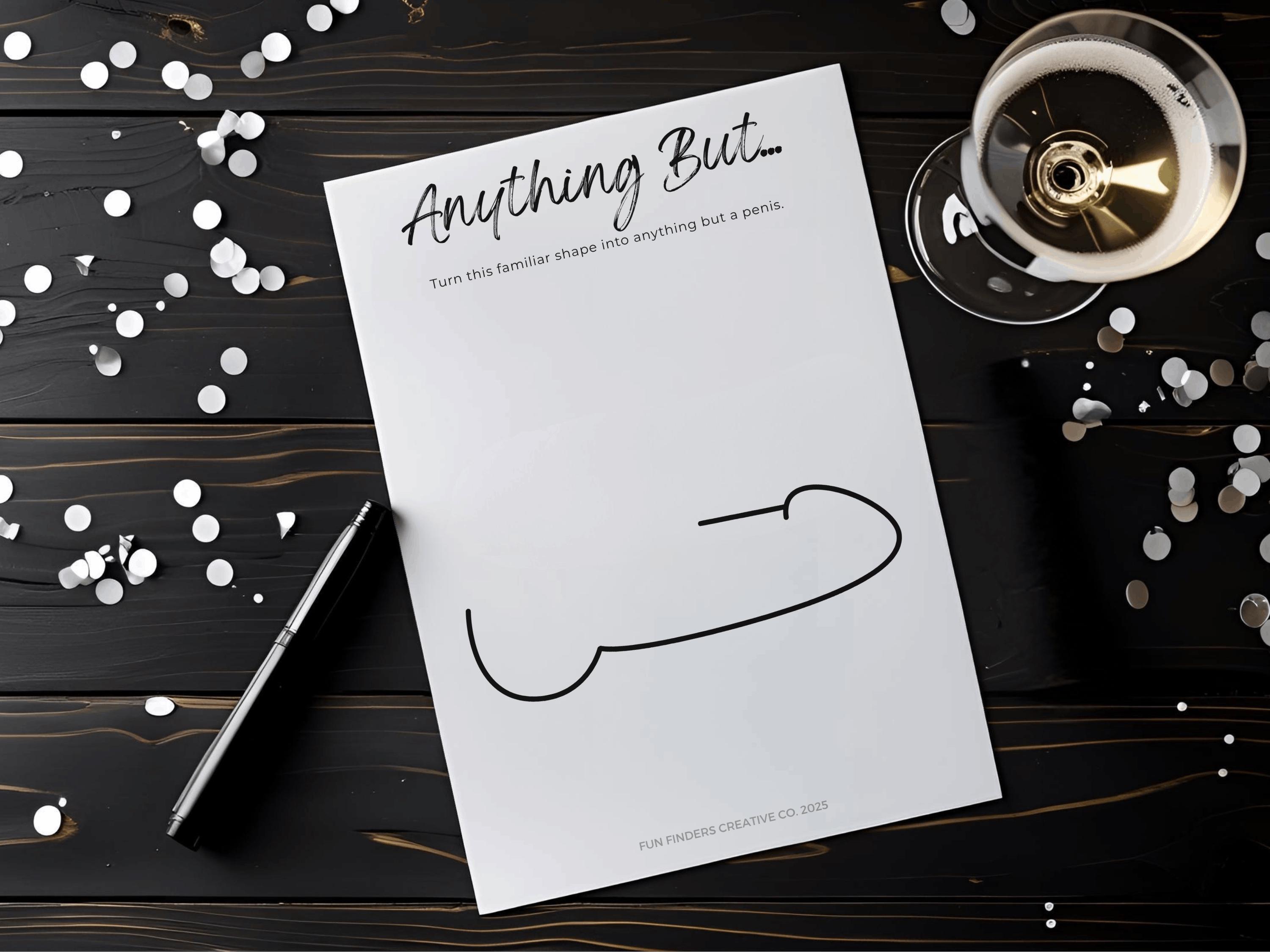 Dirty Bachelorette Party Game Printable, Anything But Game, Adult Hen Party, Funny Bridal Shower Activity, Girls Night Drinking Game