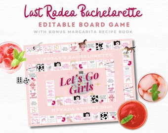 Last Rodeo Bachelorette Drinking Game: Editable Party Template (Digital Download)