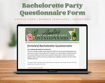 Bachelorette Party Planning Questionnaire: Editable Google Form (Digital Download)
