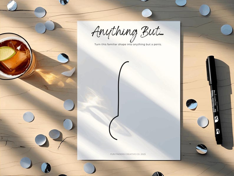 Printable Bachelorette Game - Dirty Drawing Party Game for Hen Do or Bridal Shower