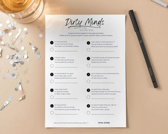 Dirty Minds Bachelorette Game, Printable Riddles for Hen Party Fun, Instant Download, Adult Party Game
