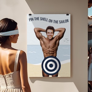Pin the Tail Bachelorette Game Last Toast on the Coast, Personalized Hens Party, Custom Coastal Beach Bridal Shower Activity, Printable Game