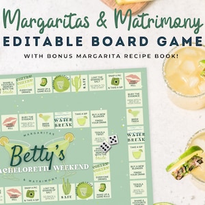 Juego de mesa editable para beber / Margaritas y matrimonio / Juego de despedida de soltera / Juego de despedida de soltera / Descarga digital / Juegos para adultos