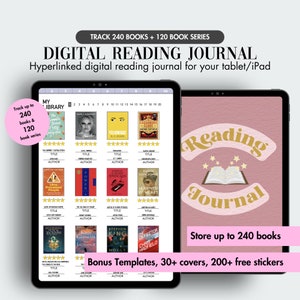Digital Reading Journal, Digital Reading Planner, Reading Tracker, Book Review, Book Shelf, Reading Log, Goodnotes Journal, Reading Journal