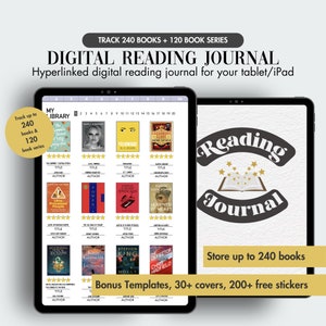 Digital Reading Journal, Digital Reading Planner, Reading Tracker, Book Review, Book Shelf, Reading Log, Goodnotes Journal, Reading Journal