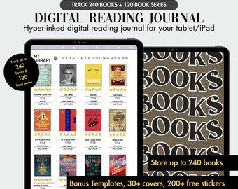 Digital Reading Journal, Digital Reading Planner, Reading Tracker, Book Review, Book Shelf, Reading Log, Goodnotes Journal, Reading Journal