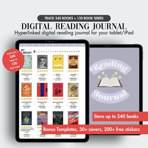Digital Reading Journal, Digital Reading Planner, Reading Tracker, Book Review, Book Shelf, Reading Log, Goodnotes Journal, Reading Journal