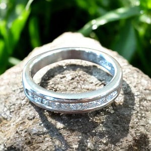 14k White Gold Channel Set Diamond Ring