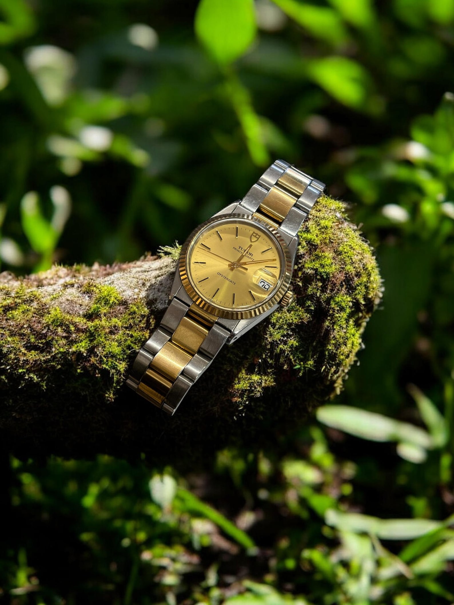 Tudor Prince Quartz Oysterdate Two Tone 78370 Champagne Dial Watch