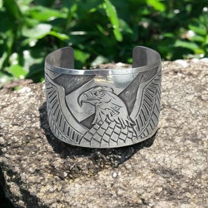Sterling Silber Adler Manschette Armband signiert JER
