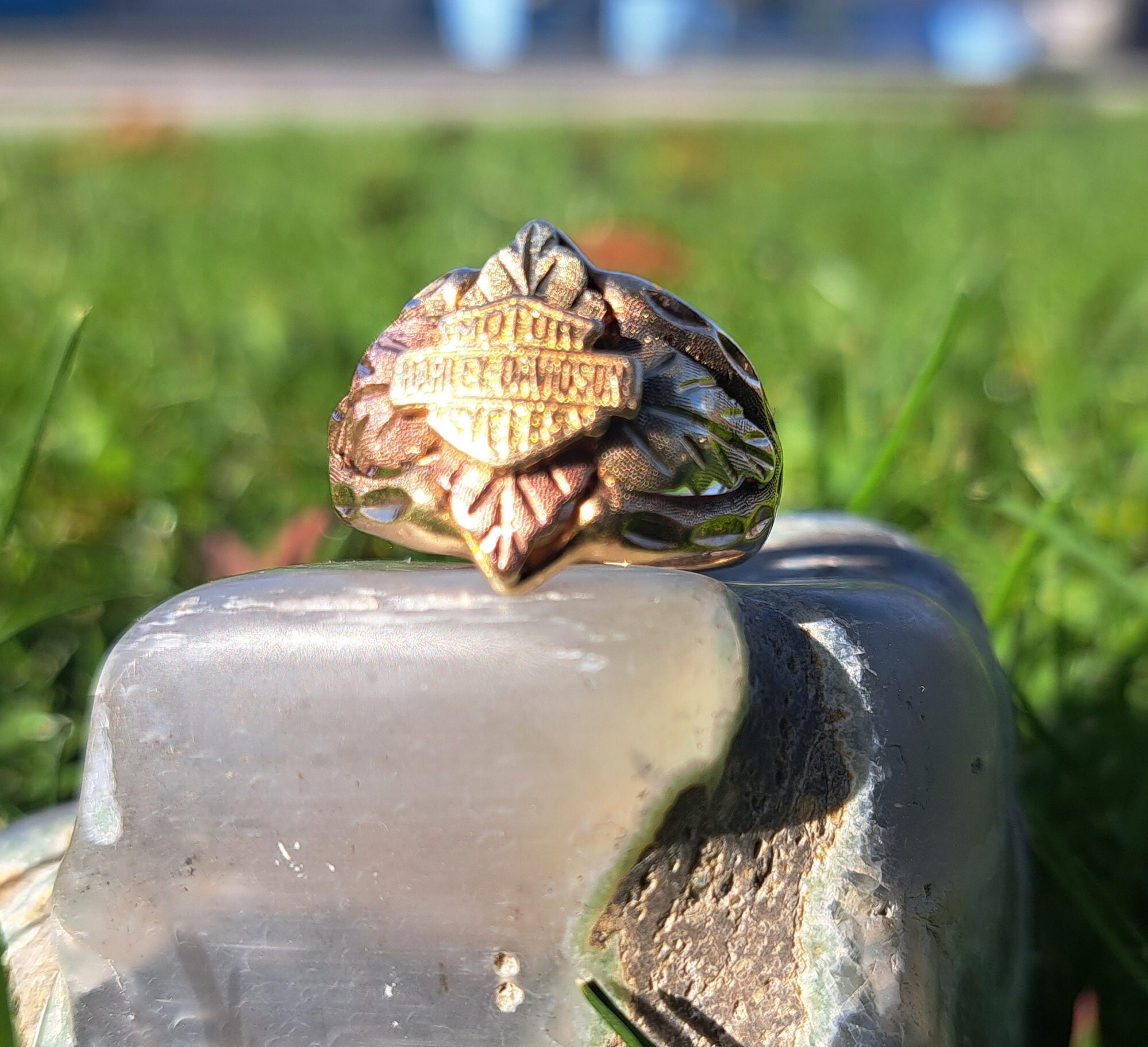 Mens gold harley davidson rings sale