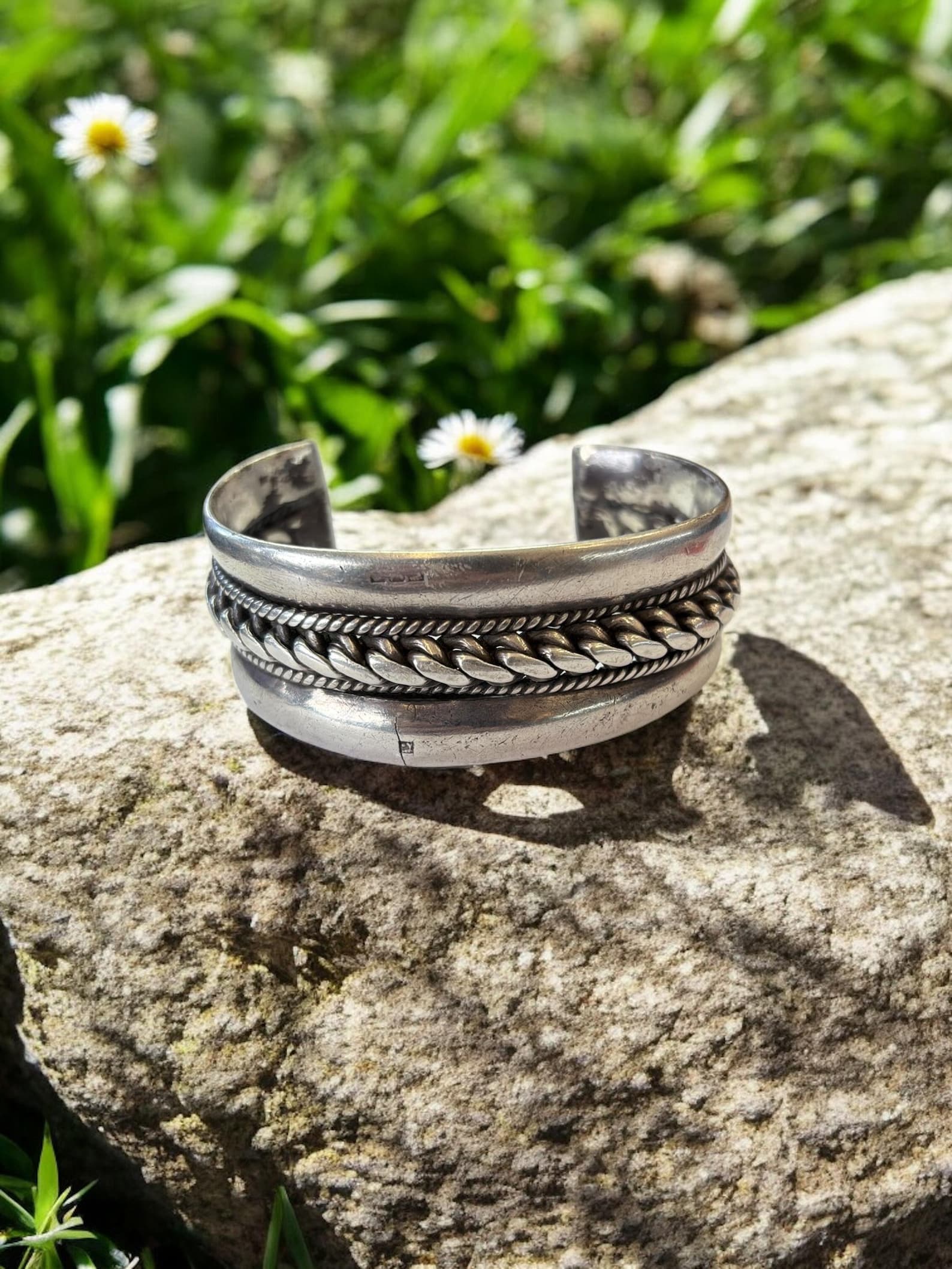 Egyptian .800 Silver Cuff Bracelet