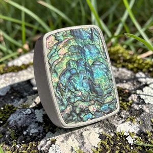 Pale Bigaard Danish Designer Sterling Silver Abalone Ring